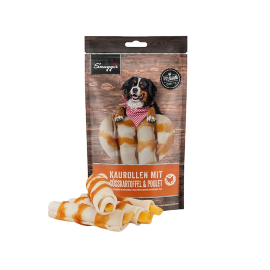 Rouleaux moelleux Snuggis à la patate douce et au poulet